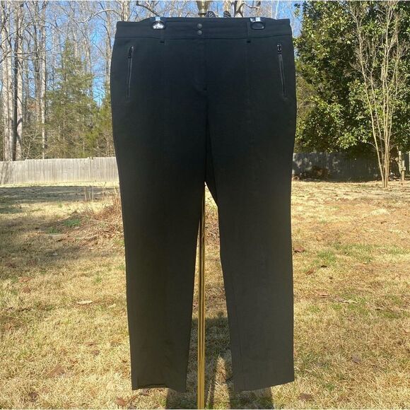 Talbots Black Equestrian Center Seam Slim Stretch Crop Pants - Picture 2 of 9